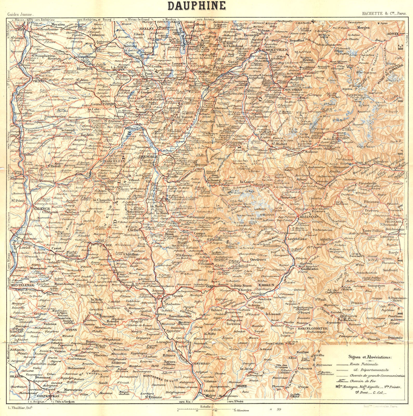 FRANCE. Dauphiné 1899 old antique vintage map plan chart